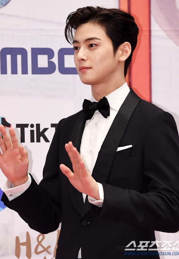 ชาอึนอู สวมทักซิโด้สีดำสุดหรูในงานประกาศรางวัล MBC Drama Awards